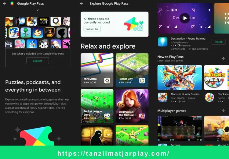 أين أجد محتوى الخاص بـ قوقل بلاي باس